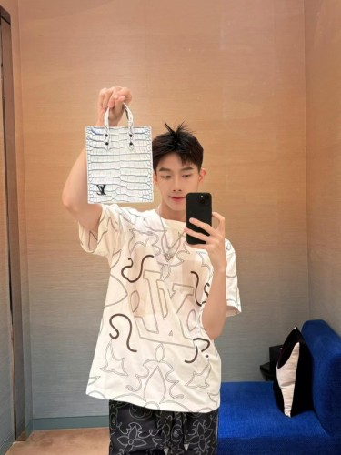 1:1 quality version Chest Big logo embroidered cotton tee