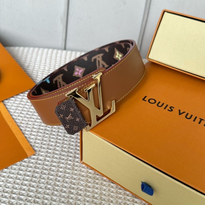  1:1 quality version Full-printed colorful logo metal buckle belt 6 colors【Width 4 cm】