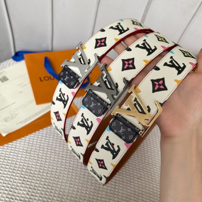  1:1 quality version Full-printed colorful logo metal buckle belt 6 colors【Width 4 cm】