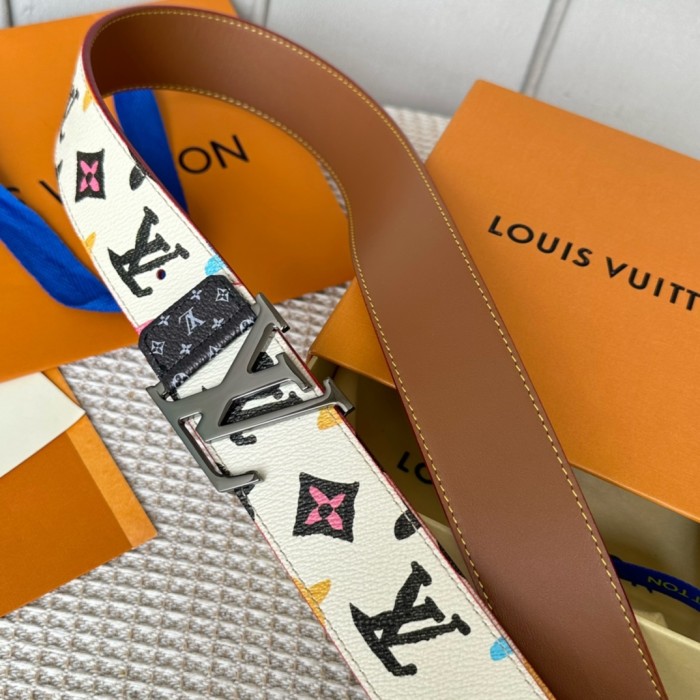  1:1 quality version Full-printed colorful logo metal buckle belt 6 colors【Width 4 cm】