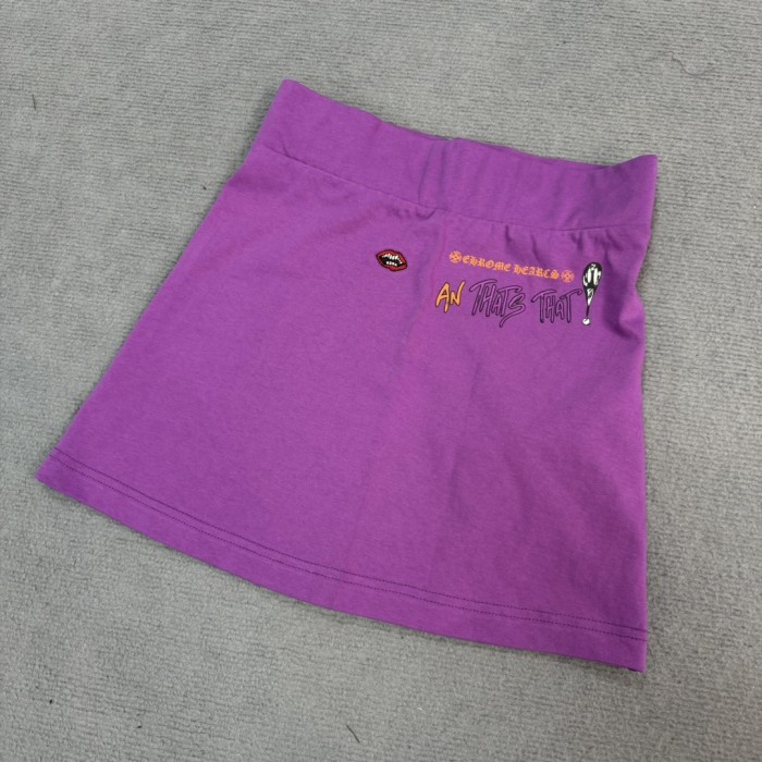 1:1 quality version Graffiti Collection Purple Long Sleeve T-Shirt & skirt set