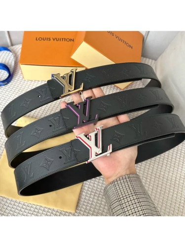  1:1 quality version Black flower reversible leather belt 3 colors