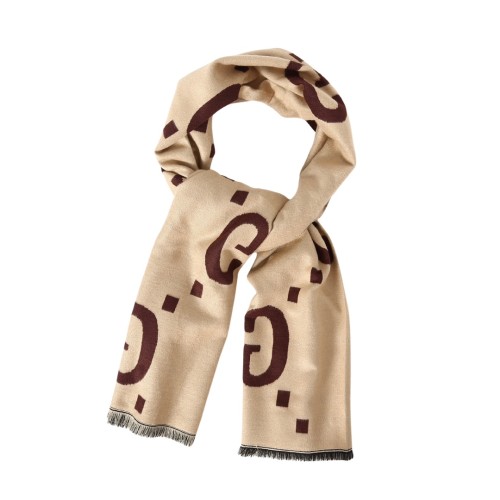Large Letter Reversible Jacquard Scarf 2 colors