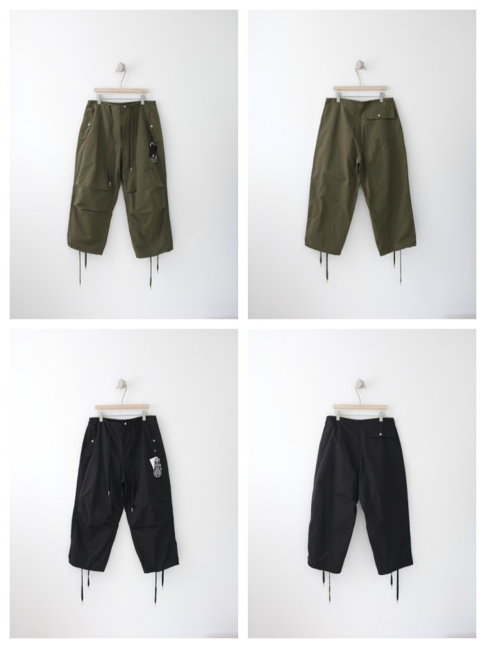 925 silver buckle paratrooper cargo wide-leg pants 2 colors