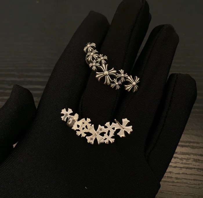 Punk Style 8 Crossed Flower Silver Stud Earrings set