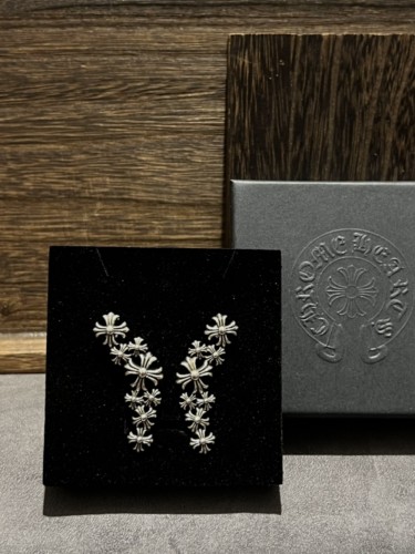 Punk Style 8 Crossed Flower Silver Stud Earrings set