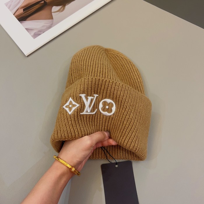 1:1 quality version Classic embroidered logo knit cold beanie 6 colors
