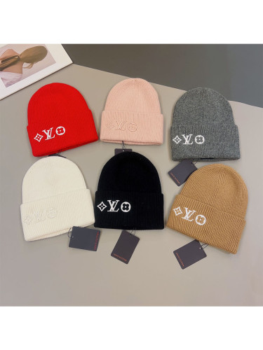1:1 quality version Classic embroidered logo knit cold beanie 6 colors