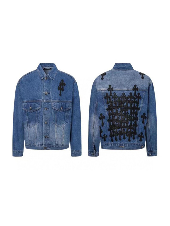 Heavy duty veneer pop-up cross denim jacket