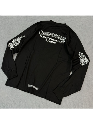 1:1 quality version Paris Limited Letter Flower Arm Long Sleeve T-Shirt