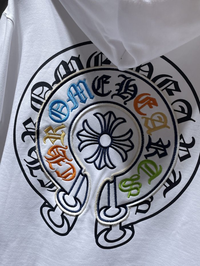 Colorful Alphabet Horseshoe Patch Embroidered Hoodie 2 colors