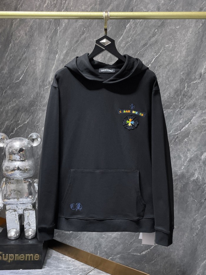  Colorful Alphabet Horseshoe Patch Embroidered Hoodie 2 colors
