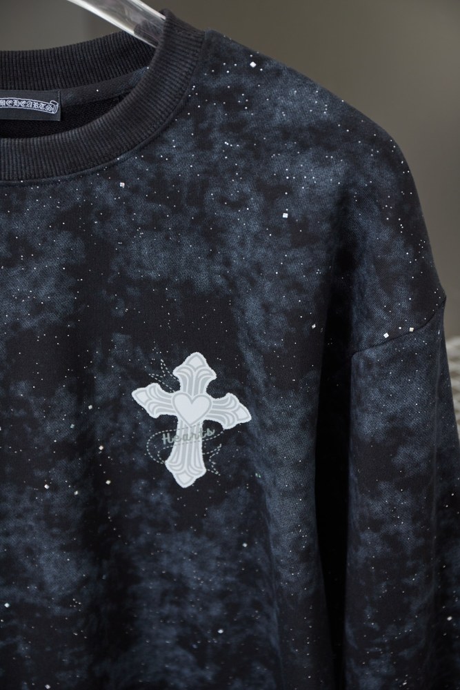 Cross Heart Horseshoe Tie-Dye Diamond-studded Sweatshirt 3 colors