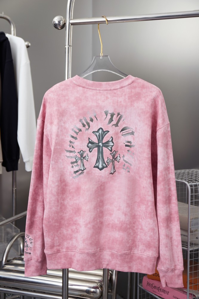 Tie-Dye Gothic Alphabet Cross Printed Crew Neck Sweatshirt 3 colors