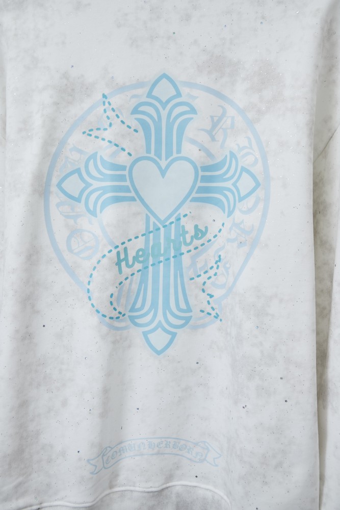 Cross Heart Horseshoe Tie-Dye Diamond-studded Sweatshirt 3 colors