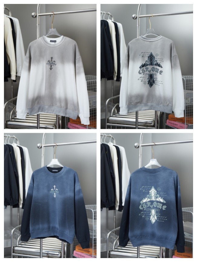 Vintage Cross Slogan Logo Printed Sweatshirt 2 colors