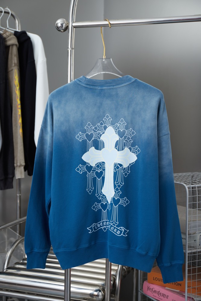 Gradient Heart Cross Cluster Print Crew Neck Sweatshirt 3 colors
