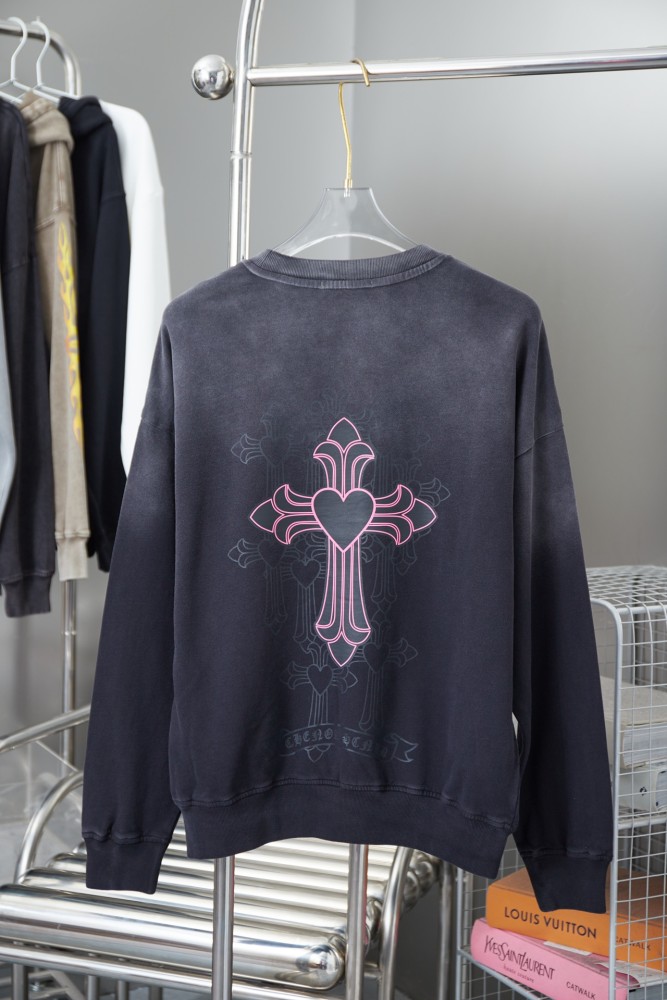 Gradient Heart Cross Cluster Print Crew Neck Sweatshirt 3 colors