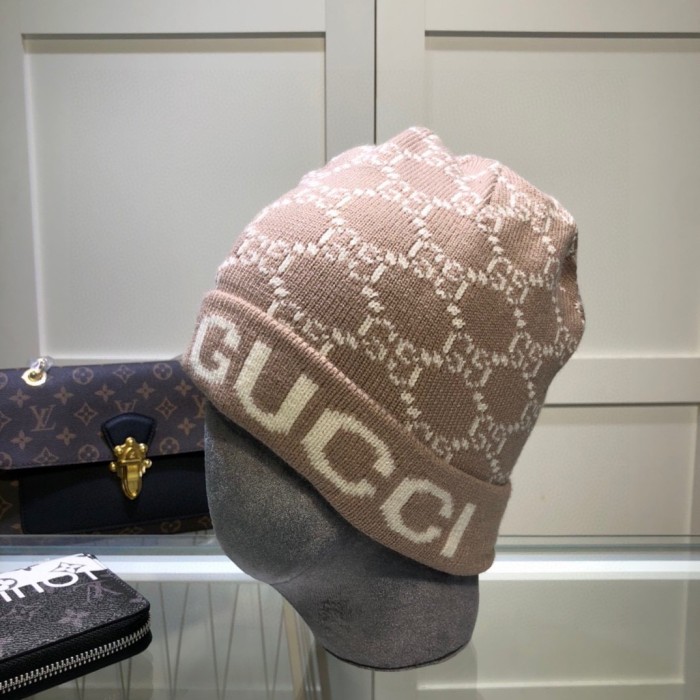 1:1 quality version Letter G Jacquard Wool Blend Knit Beanie 5 colors