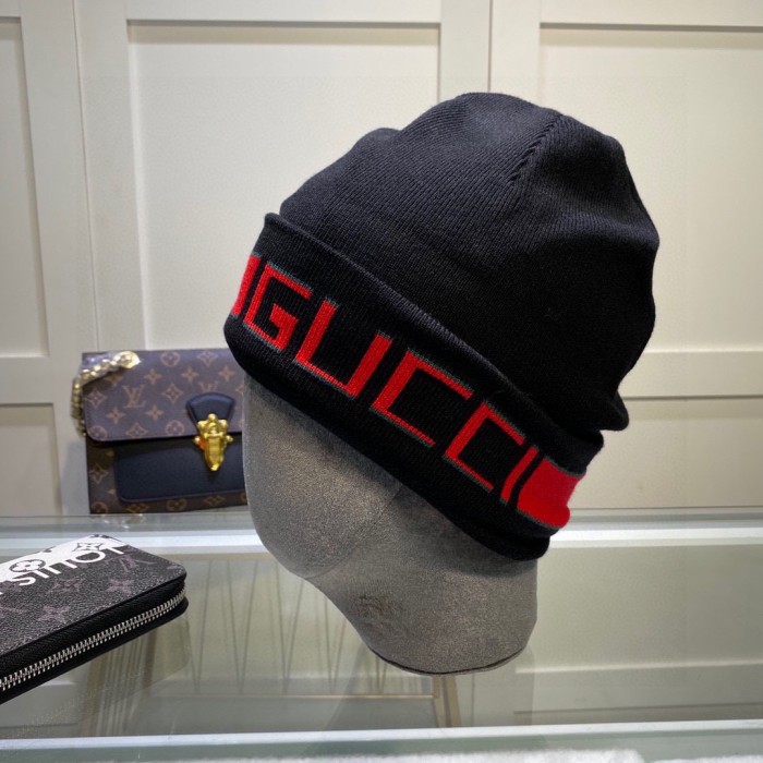 1:1 quality version Two Color Letter Jacquard Warm Knit Beanie 4 colors