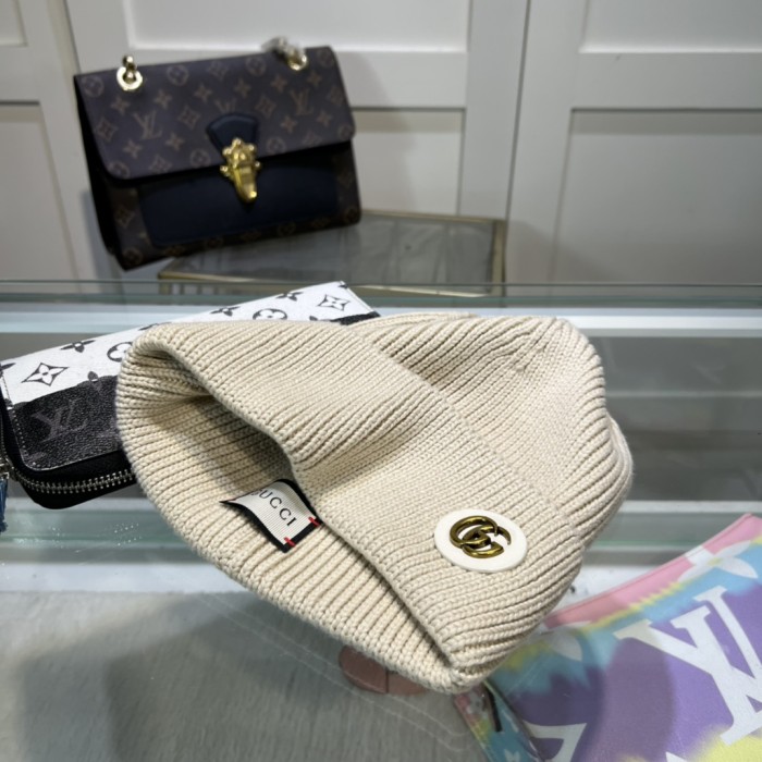 1:1 quality version Double G Logo Wool and Cashmere Knit Beanie 4 colors