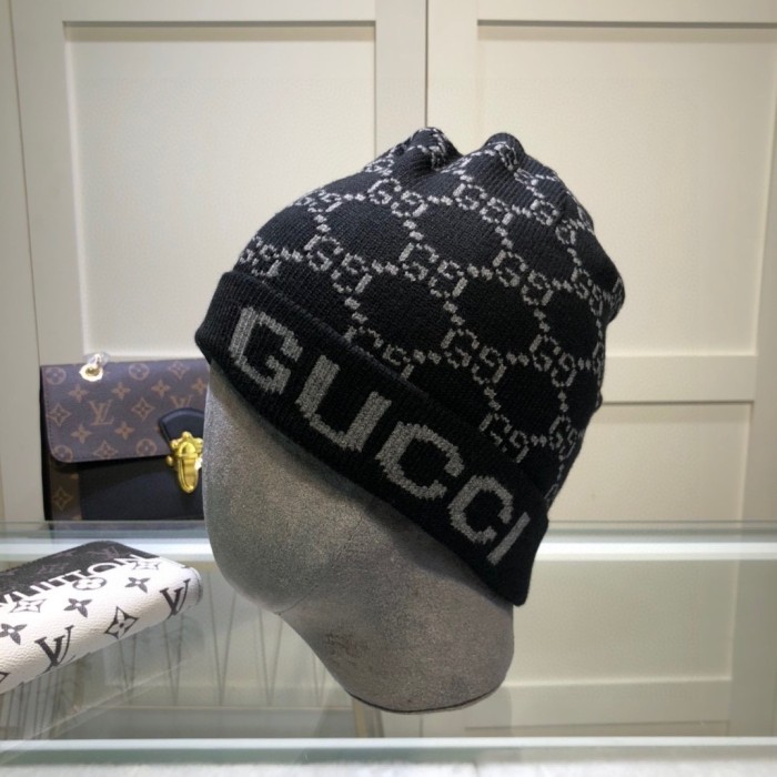 1:1 quality version Letter G Jacquard Wool Blend Knit Beanie 5 colors