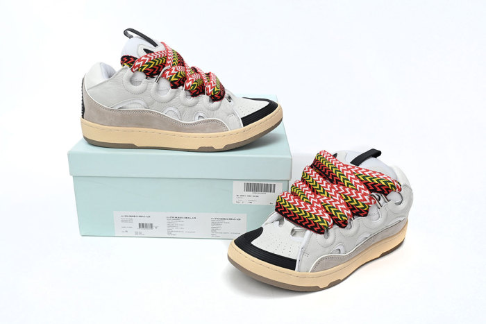 L  Leather Curb White Black Gum