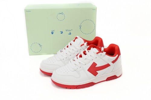 OW Out Of Office  OOO  Low Tops White Red OMIA189F22LEA0010125