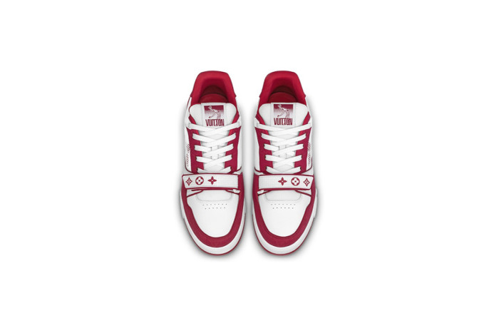 [50% Off] L  Trainer Red Monogram Denim 1ABLXI