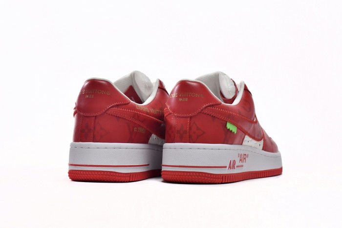 L  x N  Air Force 1 Low By Virgil Abloh White Red