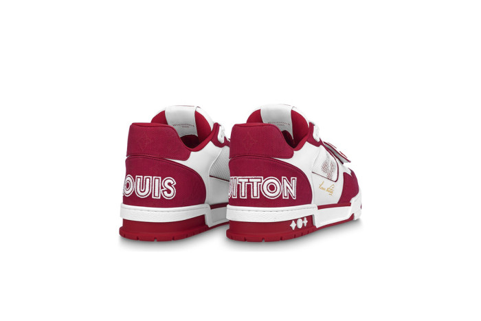 [50% Off] L  Trainer Red Monogram Denim 1ABLXI