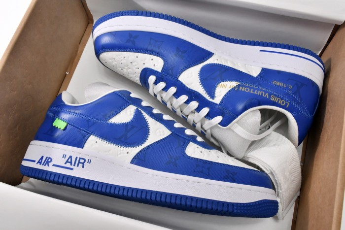 L  x N  Air Force 1 Low By Virgil Abloh White Royal