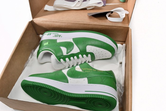 L  x N  Air Force 1 Low By Virgil Abloh White Green
