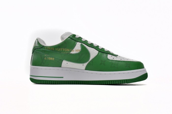 L  x N  Air Force 1 Low By Virgil Abloh White Green