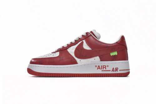 L  x N  Air Force 1 Low By Virgil Abloh White Red