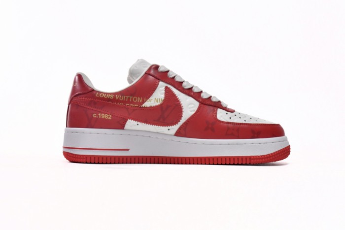 L  x N  Air Force 1 Low By Virgil Abloh White Red