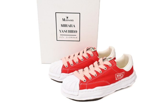 1:1 quality version Maison Mih@r@ Blakey OG Sole Canvas Low Red A08FW735 NO.766