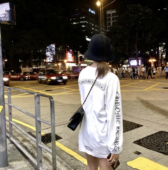 1:1 quality version Scroll Logo Long Sleeve T-Shirt 2 colors