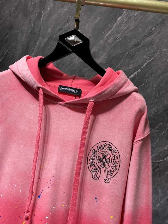  Splash Ink Gradient Rhinestone Horseshoe Hoodie 3 colors