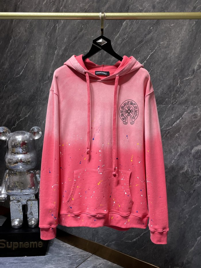  Splash Ink Gradient Rhinestone Horseshoe Hoodie 3 colors