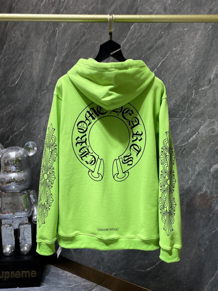  Front and Back Horseshoe Flower Arm Print Hoodie 2 colors