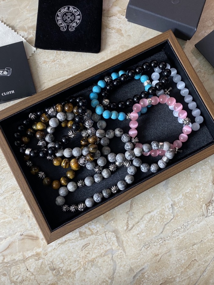 Obsidian Turquoise Cross Beaded Bracelet 8 colors