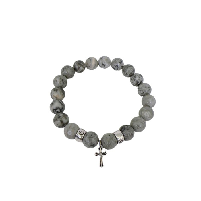 Obsidian Turquoise Cross Beaded Bracelet 8 colors