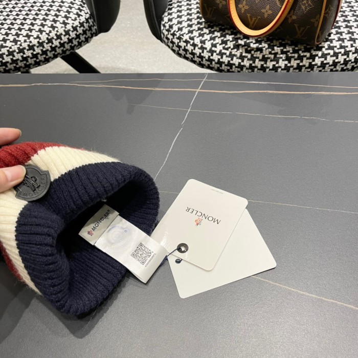 1:1 quality version Colorblocked Fox Fur Ball Cold beanie 4 colors