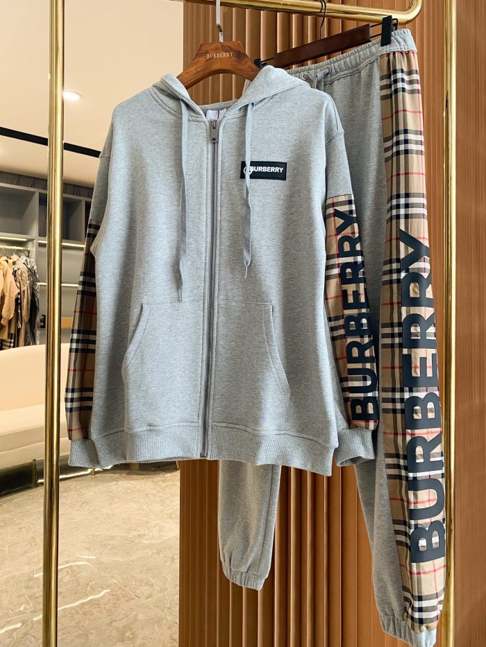 27634866 Vintage plaid cropped cotton Hoodie & Pants set 2 colors