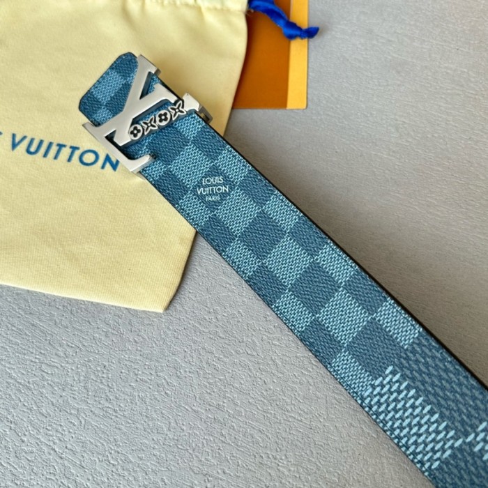  1:1 quality version Colorful Checkered Floral Logo Buckle Belt 10 colors【Width 4 cm】