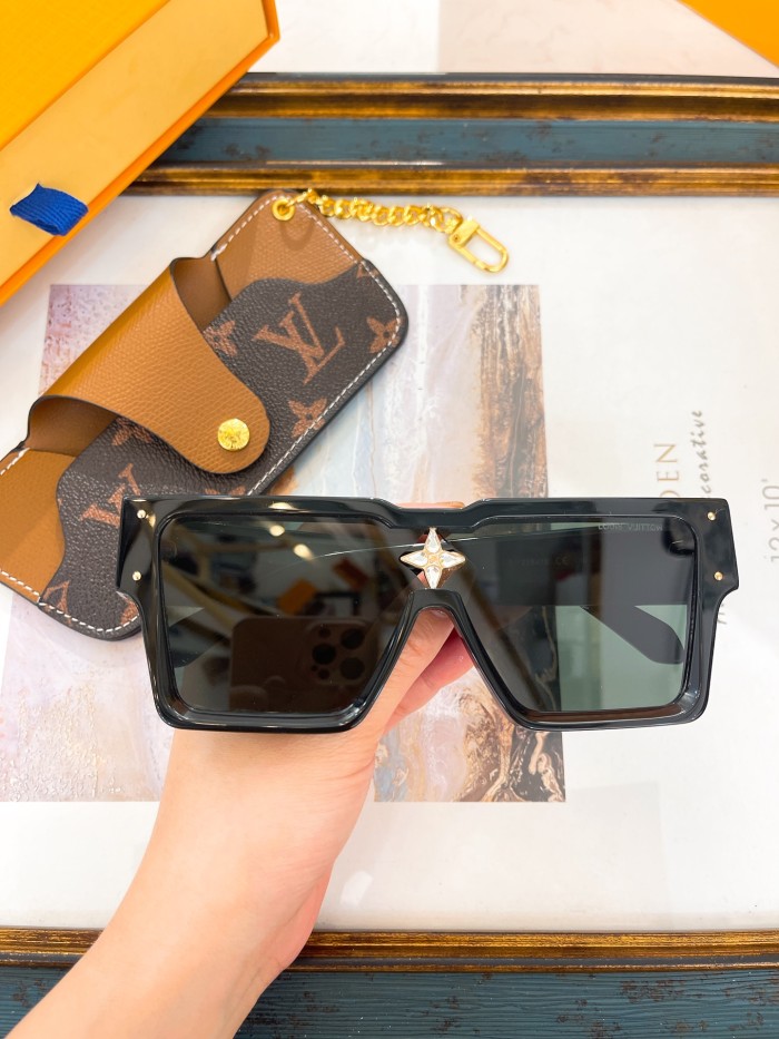 1:1 quality version Diamonds Large Square Frame Sun Protection Glasses 7 colors
