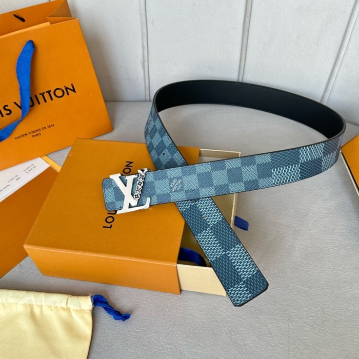  1:1 quality version Colorful Checkered Floral Logo Buckle Belt 10 colors【Width 4 cm】
