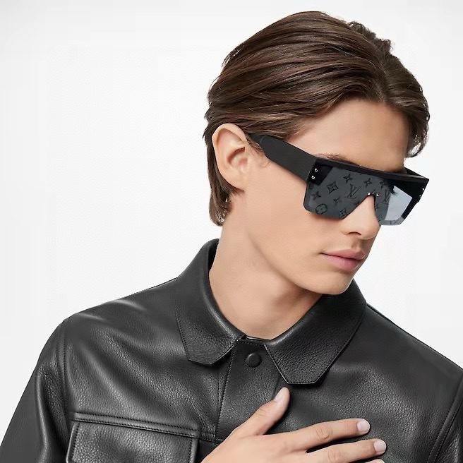 1:1 quality version Full Logo Printed One-piece Large Frame Glasses 5 colors