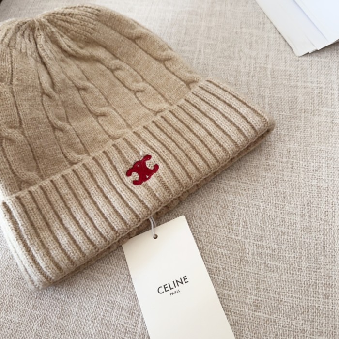 1:1 quality version Small Label Embroidered Knit Wool Cold beanie 4 colors